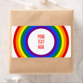 RAINBOW VLAG BUTTON + uw teken of tekst Etiket (Insitu)