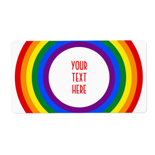 RAINBOW VLAG BUTTON + uw teken of tekst Etiket (Voorkant)