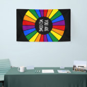RAINBOW VLAG-rays, knop + uw ideeën Spandoek (Beurs)