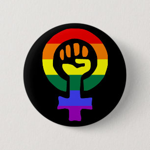 Rainbow Vlag Woman Aan-knop Ronde Button 5,7 Cm