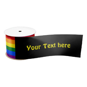 RAINBOW VLAGKLEUREN strepen + jouw tekst Lint