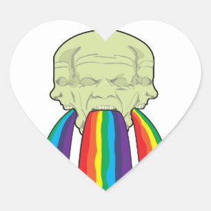 Rainbow Vomit of DOOM! Hart Sticker
