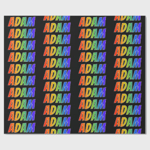 Rainbow Voornaam "ADAM"; vun & kleurrijk Cadeaupapier