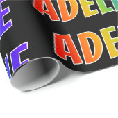Rainbow Voornaam "ADELINE"; vun & kleurrijk Cadeaupapier (Rol Hoek)