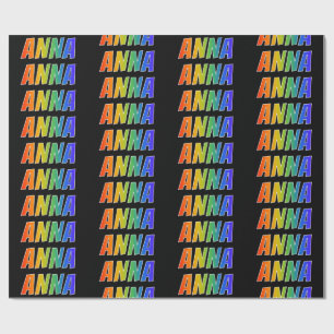 Rainbow Voornaam "ANNA"; vun & kleurrijk Cadeaupapier