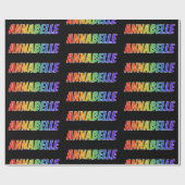Rainbow Voornaam "ANNABELLE"; vun & kleurrijk Cadeaupapier (Vlak)
