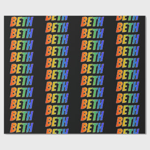 Rainbow Voornaam "BETH"; vun & kleurrijk Cadeaupapier