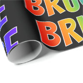 Rainbow Voornaam "BRUCE"; vun en kleurrijk Cadeaupapier (Rol Hoek)