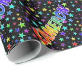 Rainbow Voornaam "CAMERON" + sterren Cadeaupapier (Rol Hoek)