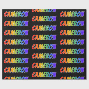 Rainbow Voornaam "CAMERON"; vun en kleurrijk Cadeaupapier