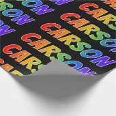 Rainbow Voornaam "CARSON"; vun & kleurrijk Cadeaupapier (Hoek)