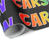 Rainbow Voornaam "CARSON"; vun & kleurrijk Cadeaupapier (Rol Hoek)