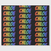 Rainbow Voornaam "CHLOE"; vun en kleurrijk Cadeaupapier (Vlak)