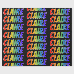 Rainbow Voornaam "CLAIRE"; vun & kleurrijk Cadeaupapier