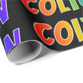 Rainbow Voornaam "COLTON"; vun en kleurrijk Cadeaupapier (Rol Hoek)