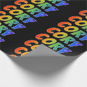 Rainbow Voornaam "CORY"; vun & kleurrijk Cadeaupapier (Hoek)