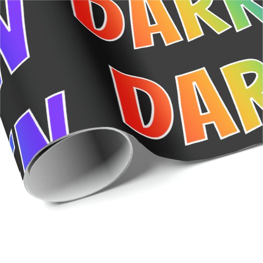 Rainbow Voornaam "DARREN"; vun en kleurrijk Cadeaupapier (Rol Hoek)