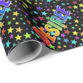 Rainbow voornaam "DESIREE" + sterren Cadeaupapier (Rol Hoek)