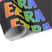Rainbow Voornaam "EZRA"; vun en kleurrijk Cadeaupapier (Rol Hoek)