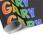 Rainbow Voornaam "GARY"; Fun & Colorful Cadeaupapier (Rol Hoek)