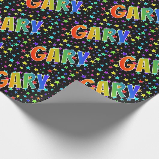 Rainbow Voornaam "GARY" + Stars Cadeaupapier (Hoek)