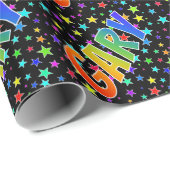 Rainbow Voornaam "GARY" + Stars Cadeaupapier (Rol Hoek)
