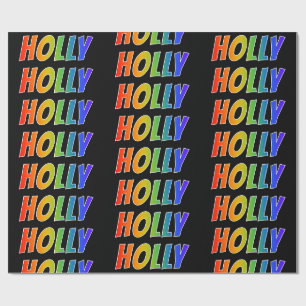 Rainbow Voornaam "HOLLY"; vun & kleurrijk Cadeaupapier