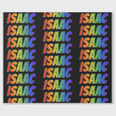Rainbow Voornaam "ISAAC"; Fun en kleurrijk Cadeaupapier (Vlak)