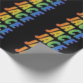 Rainbow Voornaam "JACE"; vun en kleurrijk Cadeaupapier (Hoek)