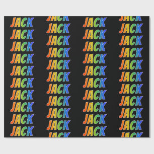 Rainbow Voornaam "JACK"; vun en kleurrijk Cadeaupapier