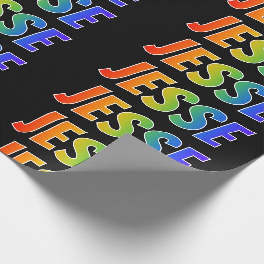 Rainbow Voornaam "JESSE"; vun & kleurig Cadeaupapier (Hoek)