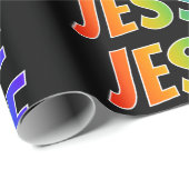 Rainbow Voornaam "JESSE"; vun & kleurig Cadeaupapier (Rol Hoek)