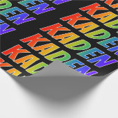 Rainbow Voornaam "KADEN"; vun en kleurrijk Cadeaupapier (Hoek)