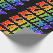 Rainbow Voornaam "KATHY"; vun & kleurrijk Cadeaupapier (Hoek)