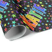 Rainbow Voornaam "KATIE" + sterren Cadeaupapier (Rol Hoek)