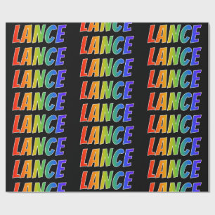 Rainbow Voornaam "LANCE"; vun & kleurrijk Cadeaupapier