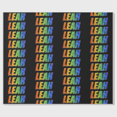 Rainbow Voornaam "LEAH"; vun en kleurrijk Cadeaupapier (Vlak)