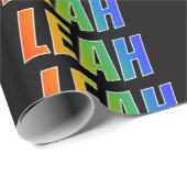 Rainbow Voornaam "LEAH"; vun en kleurrijk Cadeaupapier (Rol Hoek)