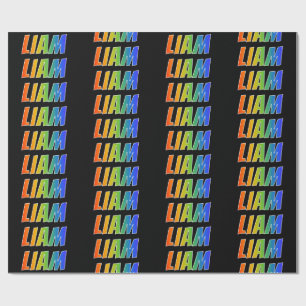 Rainbow Voornaam "LIAM"; vun & kleurrijk Cadeaupapier