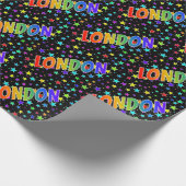 Rainbow Voornaam "LONDON" + sterren Cadeaupapier (Hoek)