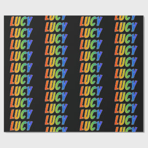 Rainbow Voornaam "LUCY"; vun & kleurrijk Cadeaupapier