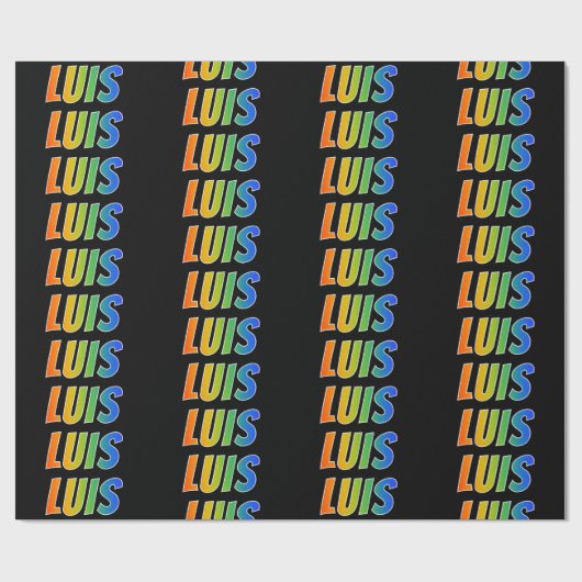 Rainbow Voornaam "LUIS"; vun & kleurrijk Cadeaupapier (Vlak)
