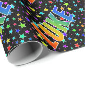 Rainbow Voornaam "LUKE" + sterren Cadeaupapier (Rol Hoek)