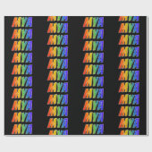 Rainbow Voornaam "MYA"; vun en kleurrijk Cadeaupapier (Vlak)