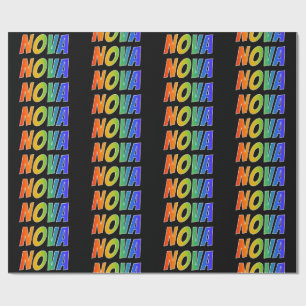 Rainbow Voornaam "NOVA"; vun & kleurrijk Cadeaupapier