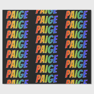 Rainbow Voornaam "PAIGE"; vun & kleurrijk Cadeaupapier