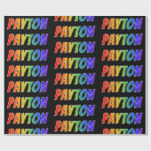 Rainbow Voornaam "PAYTON"; vun en kleurrijk Cadeaupapier (Vlak)