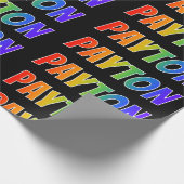 Rainbow Voornaam "PAYTON"; vun en kleurrijk Cadeaupapier (Hoek)
