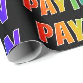 Rainbow Voornaam "PAYTON"; vun en kleurrijk Cadeaupapier (Rol Hoek)
