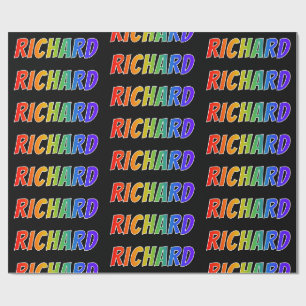 Rainbow Voornaam "RICHARD"; vun & kleurrijk Cadeaupapier